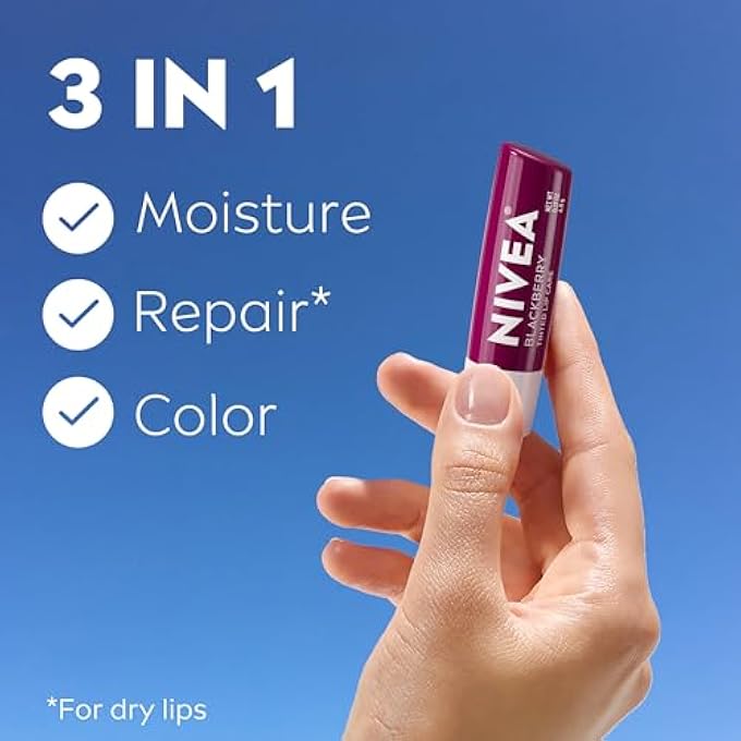 NIVEA LIP BALM BLACKBERRY SHINE 0.17OZ, PACK OF 1, MULTI, 0.17 OUNCE (PACK OF 1) - Image 1